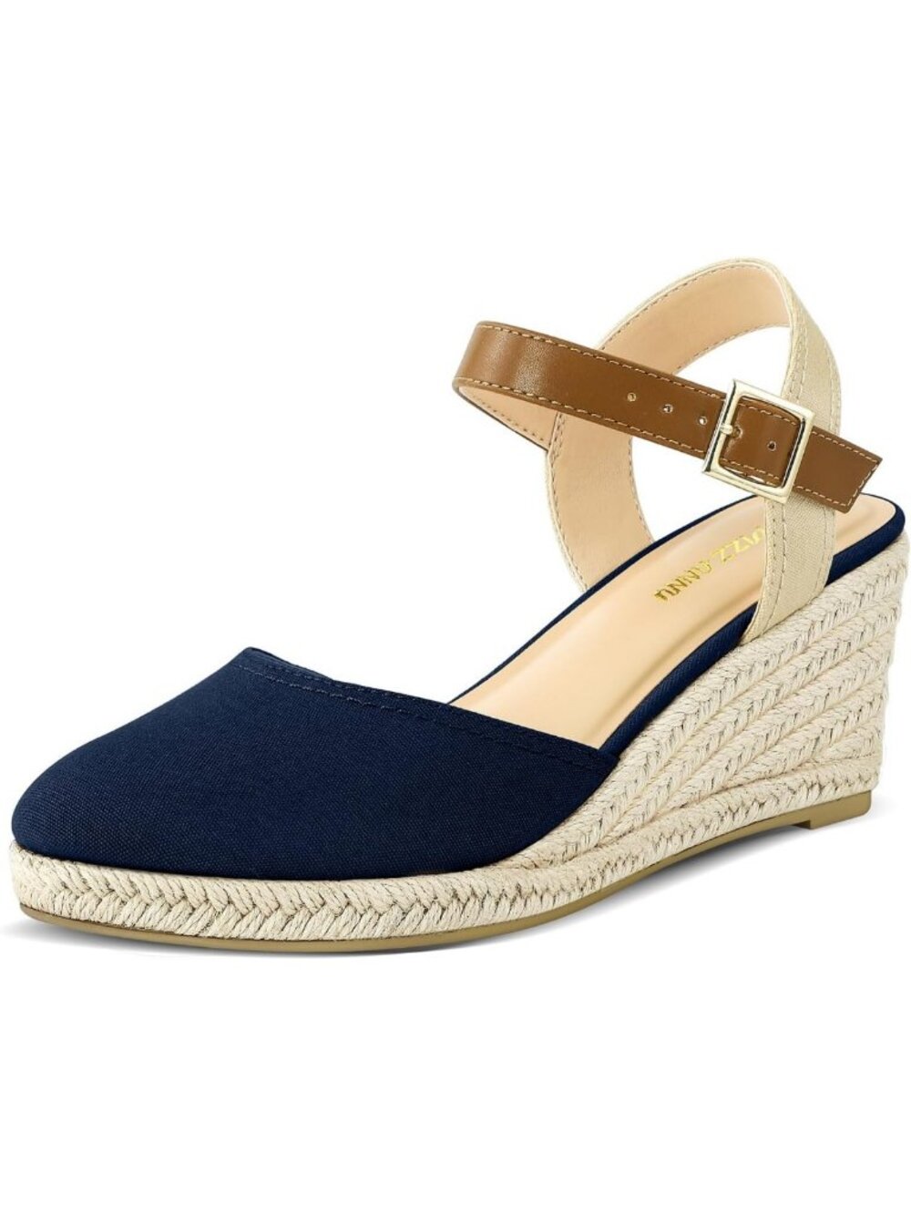 Stylish Women's Espadrille Wedge Sandals with Buckle Ankle Strap - Summer Casual
